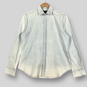 Ralph Lauren Black Label Womens 12 Chambray Stretch Button‎ Dip Dyed Blouse Top